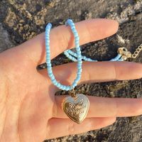 Wholesale Jewelry Color Beaded Heart-shaped Pendant Necklace Nihaojewelry sku image 2