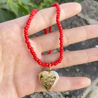 Wholesale Jewelry Color Beaded Heart-shaped Pendant Necklace Nihaojewelry sku image 3