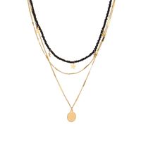 Wholesale Jewelry Retro Color Beaded Star Disc Pendant Necklace Nihaojewelry sku image 1