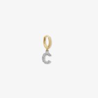 Wholesale Jewelry 26 English Letters Two-color Copper Buckle Earrings Nihaojewelry sku image 3