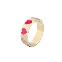Wholesale Fashion Color Heart Five-pointed Star Dripping Oil Alloy Ring Nihaojewelry sku image 2