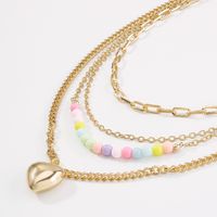 Wholesale Jewelry Color Beads Heart-shaped Pendant Multi-layer Necklace Nihaojewelry main image 5