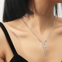 Wholesale Jewelry Geometric Diamond Tassel Copper Earrings Necklace Set Nihaojewelry main image 1