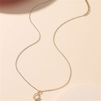 Wholesale Jewelry Simple Hollow Oval Diamond Pendant Titanium Steel Necklace Nihaojewelry sku image 1