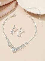 Shiny Geometric Water Droplets Alloy Inlay Crystal Women's Earrings Necklace sku image 8