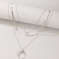 Wholesale Ethnic Style Moon Pendent Multi-layered Necklace Nihaojewelry sku image 1