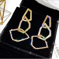Geometric Rhinestone Alloy Fashion Earrings Wholesale Jewelry Nihaojewelry main image 1