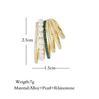 Wholesale Jewelry Fashion C Shape Alloy Artificial Gemstones Plating Earrings main image 5