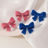 Velvet Plush Bow Cute Earrings Wholesale Jewelry Nihaojewelry main image 1