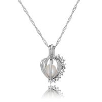 Wholesale Jewelry Hollow Diamond-studded Pumpkin Pearl Pendant Necklace Nihaojewelry main image 1