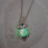 Wholesale Jewelry Luminous Hollow Owl Pendant Necklace Nihaojewelry main image 3