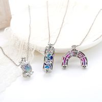 Wholesale Jewelry Luminous Hollow Owl Mermaid Cage Pendant Necklace Nihaojewelry main image 4