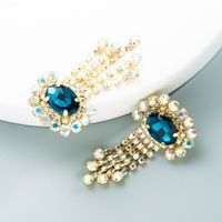 Color Flower Tassel Exaggerated Long Earrings Wholesale Jewelry Nihaojewelry main image 3