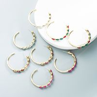 Alloy Diamond-studded Water Drop C-shaped Earrings Wholesale Jewelry Nihaojewelry main image 1