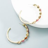 Alloy Diamond-studded Water Drop C-shaped Earrings Wholesale Jewelry Nihaojewelry main image 3