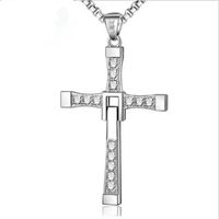 304 Stainless Steel 18K Gold Plated Fashion Diamond Cross Zircon main image 2