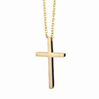 304 Stainless Steel 18K Gold Plated Simple Style Plating Cross Pendant Necklace main image 1