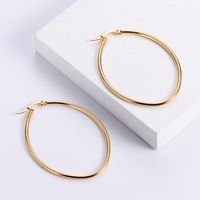 Simple Style Heart Plating Stainless Steel No Inlaid 18K Gold Plated Earrings main image 1
