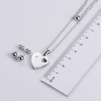 Heart Shape Pendant Necklace Glossy Earrings Set Wholesale Nihaojewelry main image 3