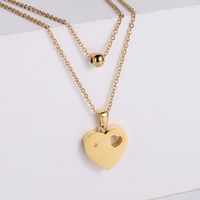 Heart Shape Pendant Necklace Glossy Earrings Set Wholesale Nihaojewelry main image 4
