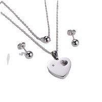 Heart Shape Pendant Necklace Glossy Earrings Set Wholesale Nihaojewelry main image 6