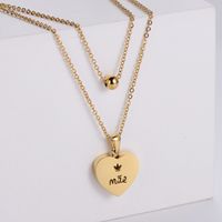Wholesale Jewelry Round Bead Heart Pendant Titanium Steel Necklace Earrings Set Nihaojewelry main image 4