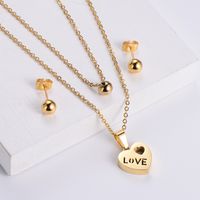 304 Stainless Steel Simple Style Heart Pendant Necklace main image 1