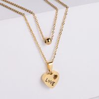 304 Stainless Steel Simple Style Heart Pendant Necklace main image 3