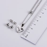 304 Stainless Steel Simple Style Heart Pendant Necklace main image 5