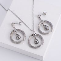 Water Droplet Pendant Necklace Earrings Three-piece Wholesale Nihaojewelry main image 3