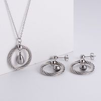 Water Droplet Pendant Necklace Earrings Three-piece Wholesale Nihaojewelry main image 5