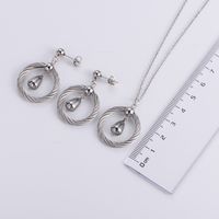 Water Droplet Pendant Necklace Earrings Three-piece Wholesale Nihaojewelry main image 6