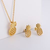 Hohle Ananasfrucht Anhänger Halskette Ohrringe Set Großhandel Nihaojewelry main image 4