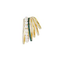 Wholesale Jewelry Fashion C Shape Alloy Artificial Gemstones Plating Earrings sku image 1