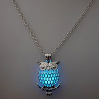 Wholesale Jewelry Luminous Hollow Owl Pendant Necklace Nihaojewelry sku image 2