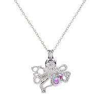 Wholesale Jewelry Luminous Hollow Owl Mermaid Cage Pendant Necklace Nihaojewelry sku image 7