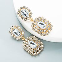 Square Glass Diamond Geometric Earrings Wholesale Jewelry Nihaojewelry sku image 1