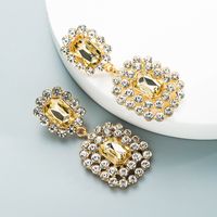 Square Glass Diamond Geometric Earrings Wholesale Jewelry Nihaojewelry sku image 3