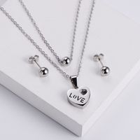 304 Stainless Steel Simple Style Heart Pendant Necklace sku image 1