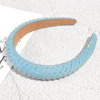 Wholesale Fashion Solid Color Sponge Diamond-studded Headband Nihaojewelry sku image 3