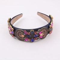 Wholesale Baroque Fashion Color Diamond Wide Headband Nihaojewelry sku image 2