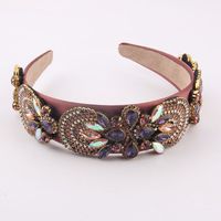 Wholesale Baroque Fashion Color Diamond Wide Headband Nihaojewelry sku image 3