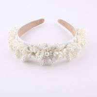 Wholesale New Fashion Inlaid Pearl Flower Wide Headband Nihaojewelry main image 3