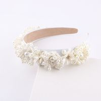 Wholesale New Fashion Inlaid Pearl Flower Wide Headband Nihaojewelry main image 4