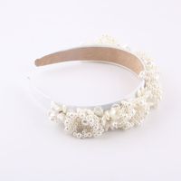 Wholesale New Fashion Inlaid Pearl Flower Wide Headband Nihaojewelry main image 5