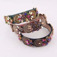Wholesale Baroque Fashion Color Diamond Wide Headband Nihaojewelry main image 1