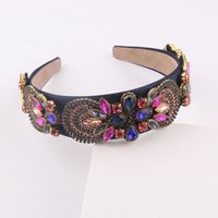 Wholesale Baroque Fashion Color Diamond Wide Headband Nihaojewelry main image 3