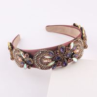 Wholesale Baroque Fashion Color Diamond Wide Headband Nihaojewelry main image 5