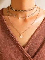 Wholesale New Silver Star Pendant Multi-layered Necklace Nihaojewelry sku image 1