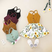 Children's Dress Summer New Floral Dress Girls European And American Spot Suspender Dress Foreign Trade Multi-color main image 1